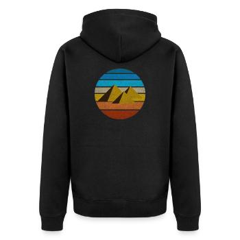 Ägypten Retro Pyramiden Vintage Geschenkidee Kairo - Unisex Premium Bio Zip Hoodie - Schwarz - Hinten - Nico (187cm)