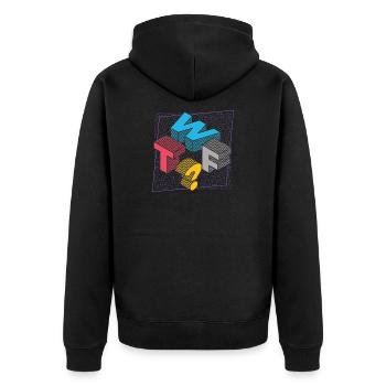 What THE FUCK WTF - Unisex Premium Organic Zip Hoodie - black - Back - Nico (187cm)