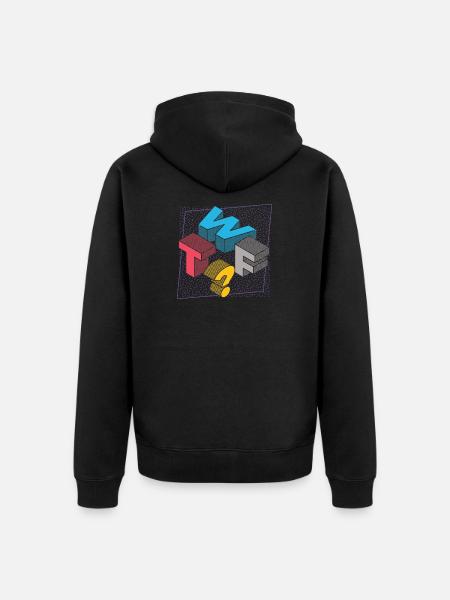What THE FUCK WTF - Unisex Premium Organic Zip Hoodie - black