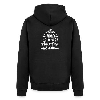 Et donc l'aventure commence - Veste à capuche bio Premium Unisexe - noir - Dos - Nico (187cm)
