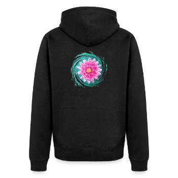 Lotus brillant - Sonja Ariel von Staden - Veste à capuche bio Premium Unisexe - noir - Dos - Nico (187cm)