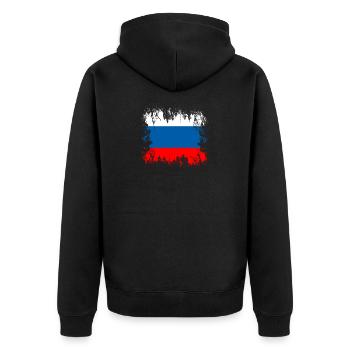 Slovenia - Slovenia - Unisex Premium Organic Zip Hoodie - black - Back - Nico (187cm)