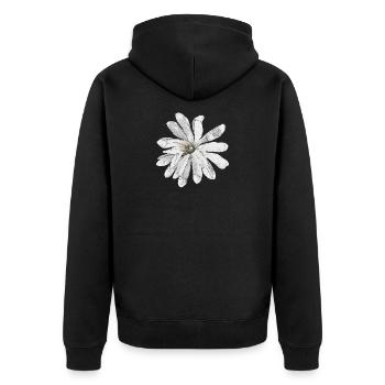 schöne Blumenmotive, Sternmagnolie, frühlingskleid - Unisex Premium Bio Zip Hoodie - Schwarz - Hinten - Nico (187cm)