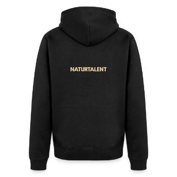 Naturtalent Genie Begabung Talent Gabe Geschenk - Unisex Premium Bio Zip Hoodie - Schwarz - Hinten - Nico (187cm)