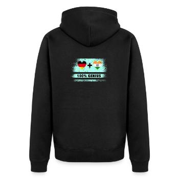 Germany and India 100% awesome / gift - Unisex Premium Organic Zip Hoodie - black - Back - Nico (187cm)