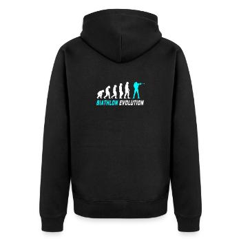 Conception / idée cadeau Evolution biathlon - Veste à capuche bio Premium Unisexe - noir - Dos - Nico (187cm)