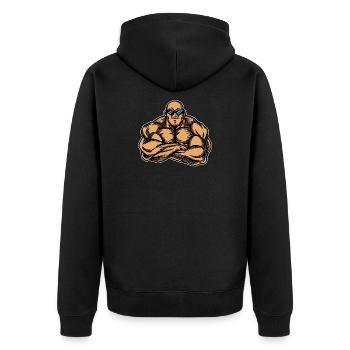 Gym bodybuilder muscle homme bâtiment muscle - Veste à capuche bio Premium Unisexe - noir - Dos - Nico (187cm)