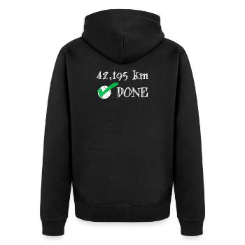 Marathon runner race running endurance jogging gym - Unisex Premium Organic Zip Hoodie - black - Back - Nico (187cm)