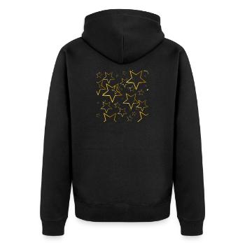 étoiles d'or, nuit, femme - Veste à capuche bio Premium Unisexe - noir - Dos - Nico (187cm)