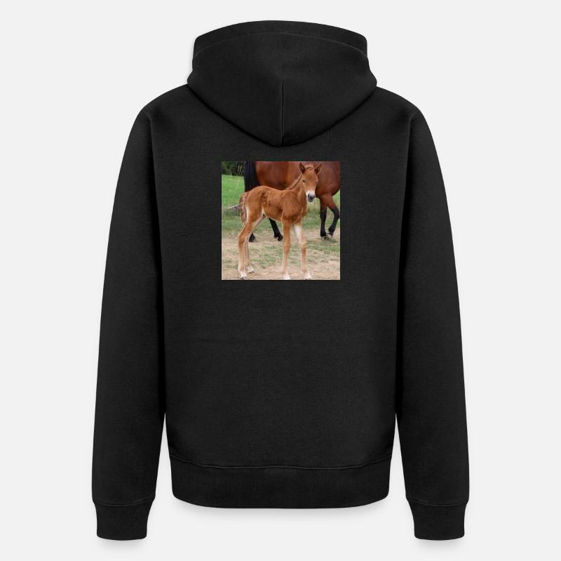 Affiche Cheval Cheval - Veste à capuche bio Premium Unisexe - noir