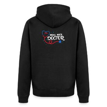 Docteur Médecin spécialiste Interne Médecin d’urgence Profession - Veste à capuche bio Premium Unisexe - noir - Dos - Nico (187cm)