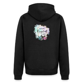 Crystal Crystal Lady Naturopath Gift - Unisex Premium Organic Zip Hoodie - black - Back - Nico (187cm)