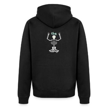 Squelette dans le siège de yoga Ohm - Veste à capuche bio Premium Unisexe - noir - Dos - Nico (187cm)