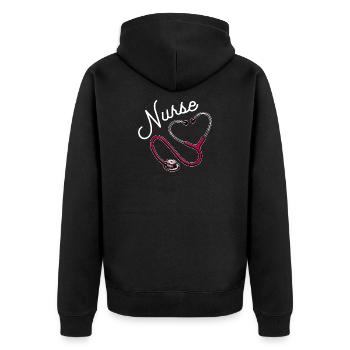 Infirmière soignante superviseur travailleur social - Veste à capuche bio Premium Unisexe - noir - Dos - Nico (187cm)