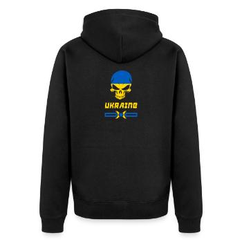 Conception de crâne d'Ukraine / idée cadeau - Veste à capuche bio Premium Unisexe - noir - Dos - Nico (187cm)