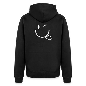 Smile Smilies Emojis Emoticons Motivation Smile - Unisex Premium Organic Zip Hoodie - black - Back - Nico (187cm)