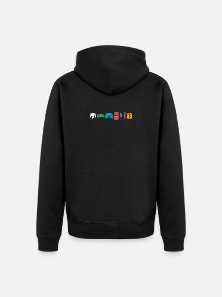 Gaming Symbole Classic Retro Vintage Bunt - Unisex Premium Bio Zip Hoodie - Schwarz