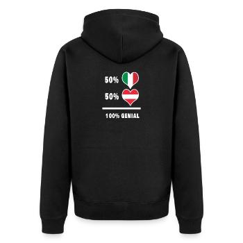 Italien und Österreich Genial / Geschenk - Unisex Premium Bio Zip Hoodie - Schwarz - Hinten - Nico (187cm)