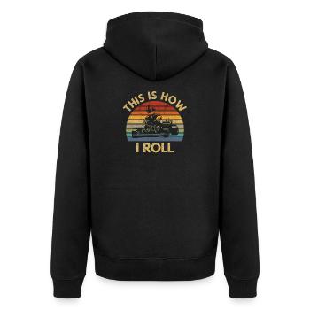 Retro Go-Kart Spruch Kart Fahren Kartfahrer Racer - Unisex Premium Bio Zip Hoodie - Schwarz - Hinten - Nico (187cm)