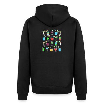 Cocktails Longdrink Entspannen Urlaub Ferien Party - Unisex Premium Bio Zip Hoodie - Schwarz - Hinten - Nico (187cm)