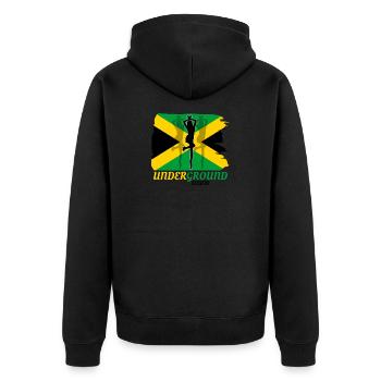Sprint souterrain du drapeau de la Jamaïque - Veste à capuche bio Premium Unisexe - noir - Dos - Nico (187cm)