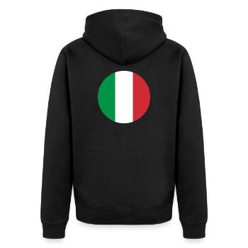 runde Aufkleber Flagge von Italien Aufkleber Aufkleber - Unisex Premium Bio Zip Hoodie - Schwarz - Hinten - Nico (187cm)