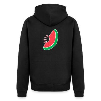 Karibik Insel Wassermelone Urlaub Ferien Sommer - Unisex Premium Bio Zip Hoodie - Schwarz - Hinten - Nico (187cm)