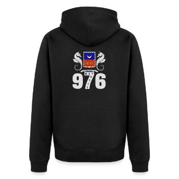 MAYOTTE - Unisex Premium Organic Zip Hoodie - black - Back - Nico (187cm)