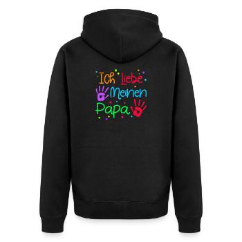 Ich Liebe Papa Lieblingspapa Vatertag Bester Dad - Unisex Premium Bio Zip Hoodie - Schwarz - Hinten - Nico (187cm)