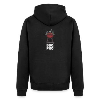 Barbecue Barbecue Grillagé Grillagé - Veste à capuche bio Premium Unisexe - noir - Dos - Nico (187cm)