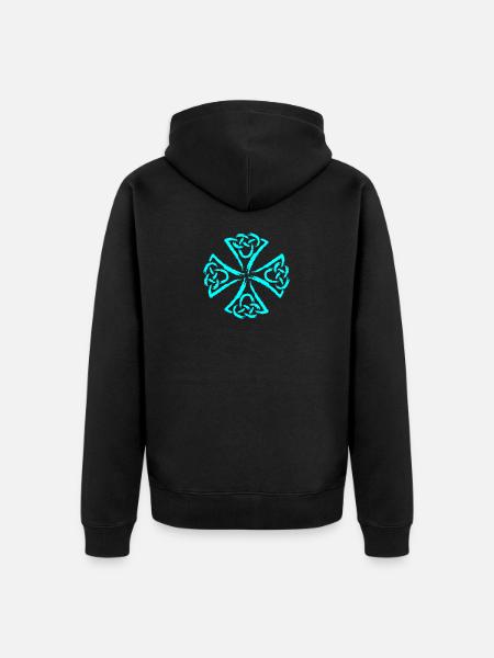 Celtic Symbols Strength Courage - Unisex Premium Organic Zip Hoodie - black