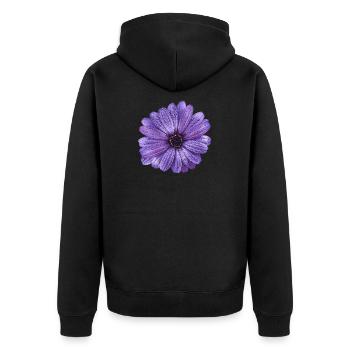 T-shirt à fleurs, aspect toile à motif floral - Veste à capuche bio Premium Unisexe - noir - Dos - Nico (187cm)