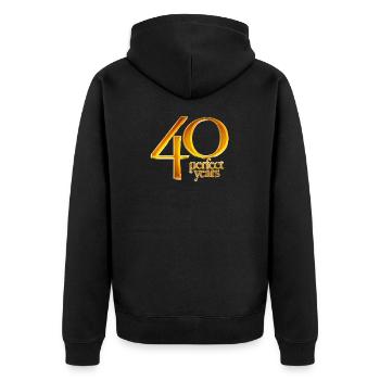 40th Birthday - Unisex Premium Organic Zip Hoodie - black - Back - Nico (187cm)