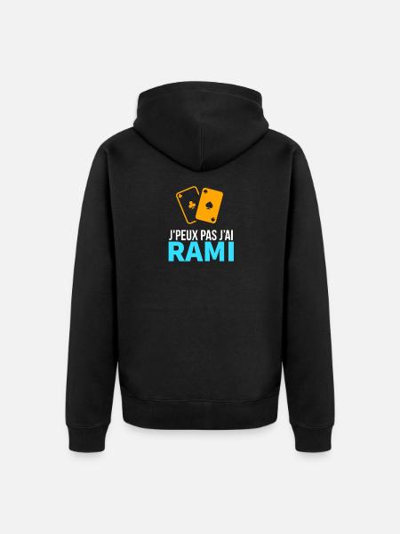 Card game Le Rami - Unisex Premium Organic Zip Hoodie - black