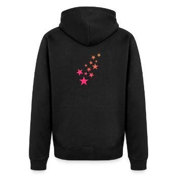 Star asterisk pattern decoration - Unisex Premium Organic Zip Hoodie - black - Back - Nico (187cm)