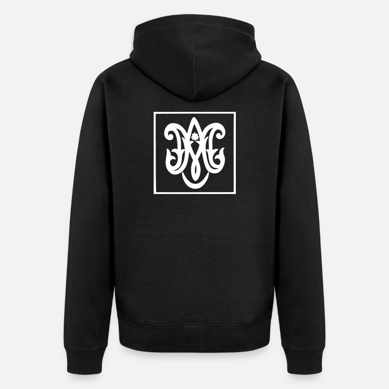 Ave Maria (dunkel) - Unisex Premium Bio Zip Hoodie - Schwarz