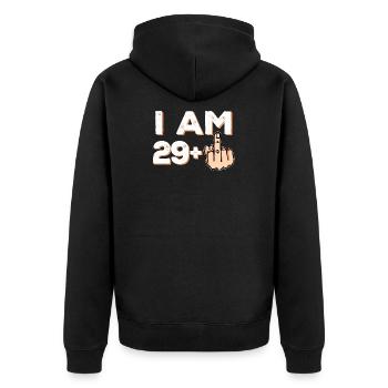 30 Statement Dreißigster Geburtstag - Unisex Premium Bio Zip Hoodie - Schwarz - Hinten - Nico (187cm)