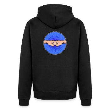 Buddy Best Friends - Unisex Premium Organic Zip Hoodie - black - Back - Nico (187cm)