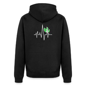 Environmental Protection Vegan - Unisex Premium Organic Zip Hoodie - black - Back - Nico (187cm)