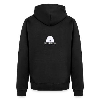 Plisi - Unisex Premium Bio Zip Hoodie - Schwarz - Hinten - Nico (187cm)