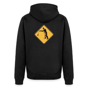 Panel attention fishing to the magnet gift idea - Unisex Premium Organic Zip Hoodie - black - Back - Nico (187cm)