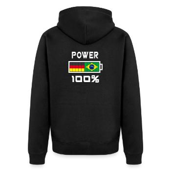 Allemagne et Brésil Power 100% - Veste à capuche bio Premium Unisexe - noir - Dos - Nico (187cm)