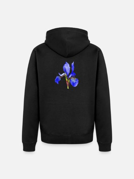 geburtstagsgeschenk mutter, schwertlilie - Unisex Premium Bio Zip Hoodie - Schwarz
