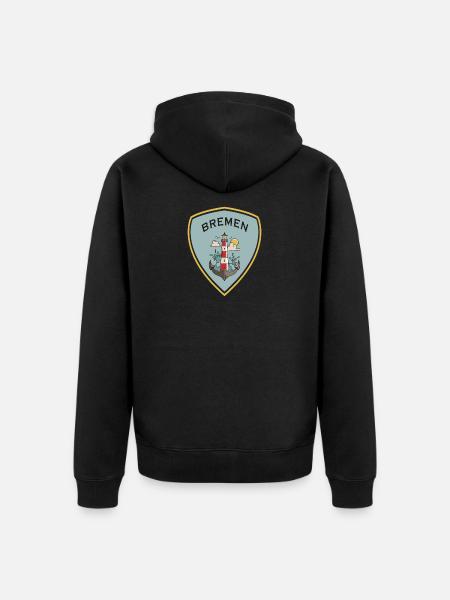 Bremen Lighthouse Crest Design - Unisex Premium Organic Zip Hoodie - black