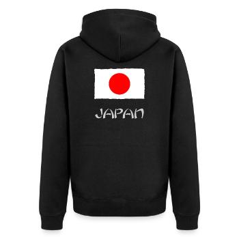 DRAPEAU. JAPON. JAPAN. ASIE. ASIATIQUE. SPORT - Veste à capuche bio Premium Unisexe - noir - Dos - Nico (187cm)
