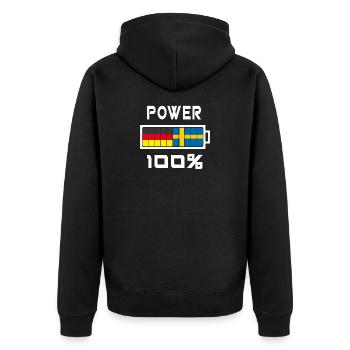 Allemagne et Suède Power 100% - Veste à capuche bio Premium Unisexe - noir - Dos - Nico (187cm)