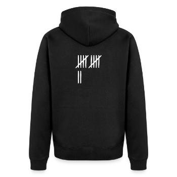 12th birthday tally sheet 12 years old - Unisex Premium Organic Zip Hoodie - black - Back - Nico (187cm)