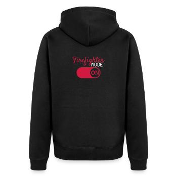 Fire brigade - Unisex Premium Organic Zip Hoodie - black - Back - Nico (187cm)