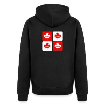 Canada maple leaf flags design - Unisex Premium Organic Zip Hoodie - black - Back - Nico (187cm)
