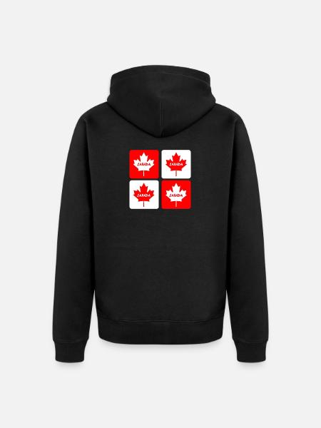 Canada maple leaf flags design - Unisex Premium Organic Zip Hoodie - black